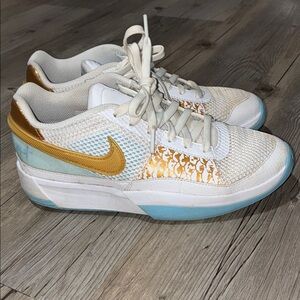 Nike Gold and White Athletic Shoes